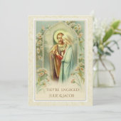 Invitation Mariée Fiançailles catholique traditionnelle Maria (Debout devant)