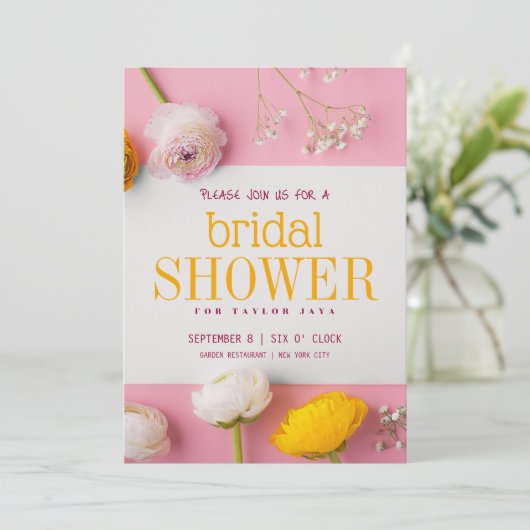 Invitation Mariée florale (Debout devant)