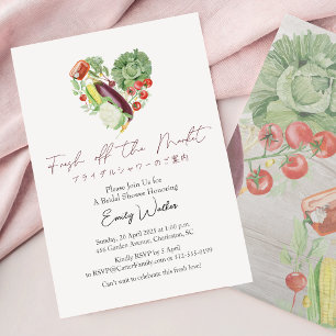 Invitation Mariée Fraîche du Marché Végétal en Forme de Coeur