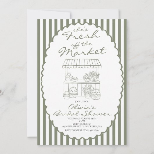 Invitation Mariée Fraîche sur le Marché (Devant)