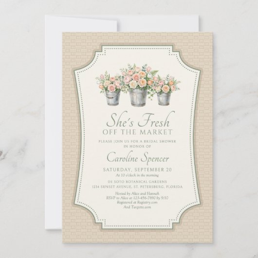 Invitation Mariée Fraîchement Sur Le Marché (Devant)