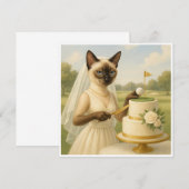 Invitation Mariée Golfeuse Chat de Golf coupe le gâteau Enter (Devant / Derrière)