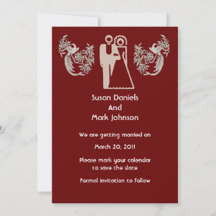 Invitation Mariée Groom Doves Mariage Brown Enregistrer La Da