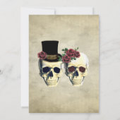 Invitation Mariée & Groom Skull Goth Rustic Mariage (Dos)