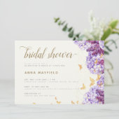 Invitation Mariée Lilac Hydrangea Boho classique moderne (Debout devant)
