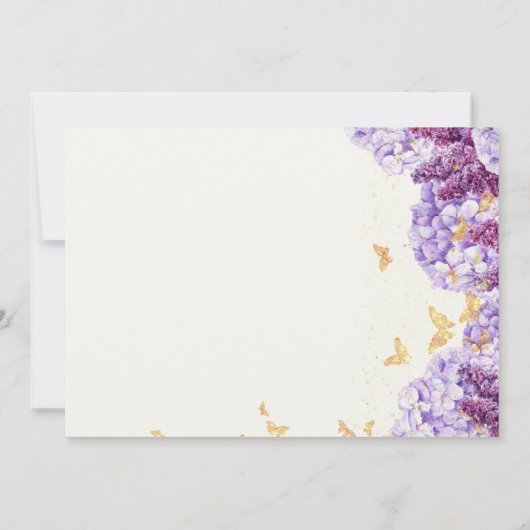 Invitation Mariée Lilac Hydrangea Boho classique moderne (Dos)