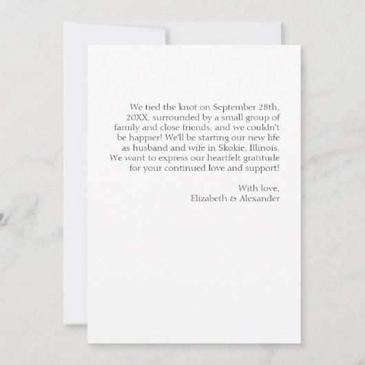 Invitation mariée | MARIAGE ABSTRAIT (Dos)