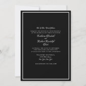 Invitation Mariée Mariage noire officielle Un lieu Mariée Par (Devant)