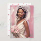 Invitation Mariée Mariage romantique (Devant / Derrière)