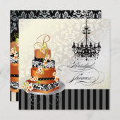 Invitation Mariée monogramme de PixDezines, gâteau d'appricot (Devant / Derrière)