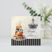 Invitation Mariée monogramme de PixDezines, gâteau d'appricot (Debout devant)