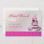 Invitation Mariée monogramme PixDezines, gâteau mariage rose (Dos)