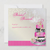 Invitation Mariée monogramme PixDezines, gâteau mariage rose (Dos)