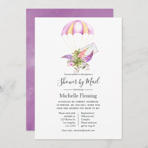 Invitation Mariée ou Baby shower en parachute floral par cour