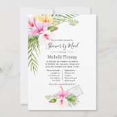 Invitation Mariée ou Baby shower floral tropical par courrier (Devant)