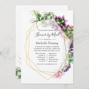 Invitation Mariée ou Baby shower géométrique Succulente par c