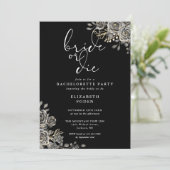 Invitation Mariée Ou Mort Noir Blanc Gothique Bachelorette Pa (Debout devant)