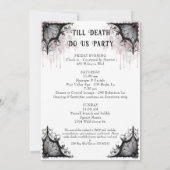 Invitation Mariée ou mourir Rose gothique crâne Bachelorette (Dos)