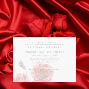 Invitation Mariée Parents 2 Lieu Mariage Roses Rouges