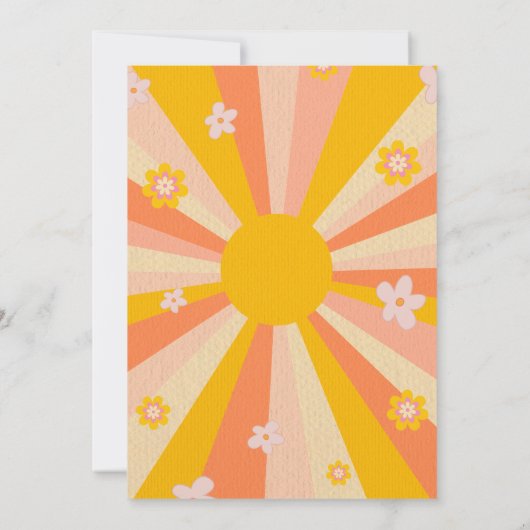 Invitation Mariée rétro Super 70's à thème orange jaune (Dos)