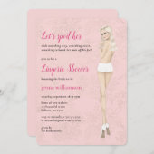 Invitation Mariée rose dans ses culottes douche lingerie (Devant / Derrière)