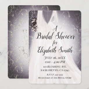 Invitation Mariée Rougeoyante Violet Moderne Glamour Enterrem