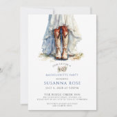 Invitation Mariée Rustique Dans La Femme Botte Bachelorette (Devant)
