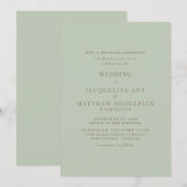 Invitation Mariée Simplement Sage Parents Texte Or Mariage (Devant / Derrière)