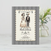 Invitation Mariée squelette de dessin animé + Mariage fantais (Debout devant)