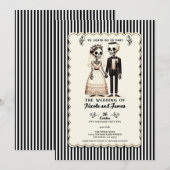 Invitation Mariée squelette de dessin animé + Mariage fantais (Devant / Derrière)