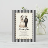 Invitation Mariée squelette de dessin animé + Remerciements d (Debout devant)