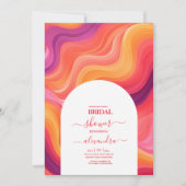 Invitation Mariée super Retro Rose et Orange Arch (Devant)