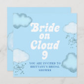Invitation Mariée sur Cloud 9 Fête des mariées Bachelorette (Devant / Derrière)