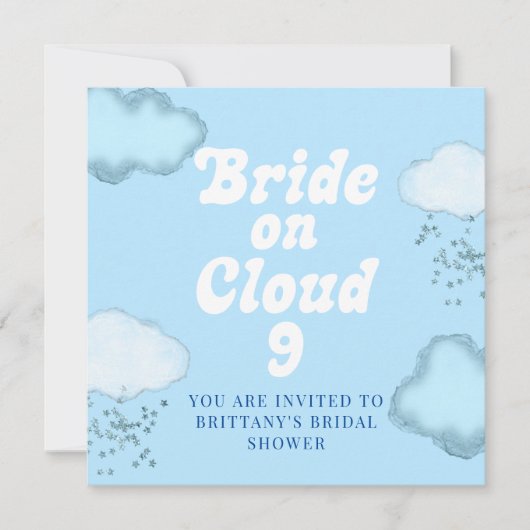 Invitation Mariée sur Cloud 9 Fête des mariées Bachelorette (Devant)