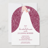 Invitation Mariée sur l'arc de Fête des mariées de canneberge (Devant)