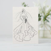 Invitation Mariée sur le lin français (Debout devant)