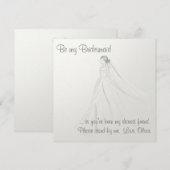 Invitation Mariée sur satin blanc (Devant / Derrière)