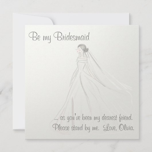 Invitation Mariée sur satin blanc (Devant)