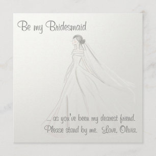 Invitation Mariée sur satin blanc