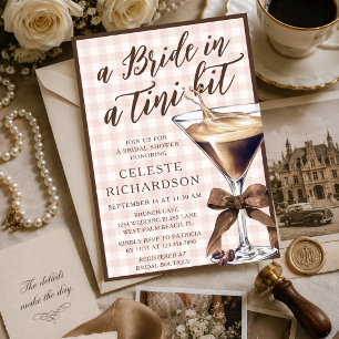 Invitation Mariée Tini Bit Bow Espresso Martini Enterrement d
