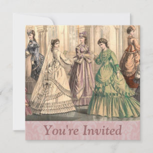 Invitation Mariée victorienne et demoiselles d'honneur