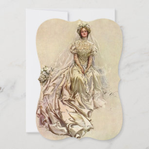 Invitation Mariée victorienne vintage, thé de mariage