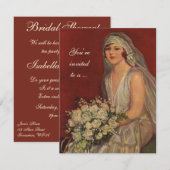 Invitation Mariée vintage, Fête des mariées (Devant / Derrière)