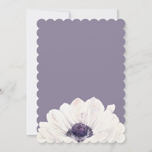 Invitation Mariée violette d'anémone en Fête de l'mariée (Dos)