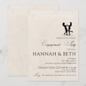 Invitation Mariées Joyeuse Partie d'engagement (Devant / Derrière)