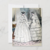 Invitation Mariées vintages Mariage blanc antique (Dos)