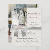 Invitation Mariées vintages Mariage blanc antique (Devant / Derrière)