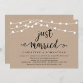 Invitation Mariés à l'instant, Fête de Mariage Intime  (Devant / Derrière)