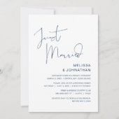 Invitation Mariés à l'instant, Mariage Intime, Bleu Nuit (Devant)