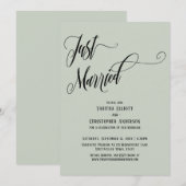 Invitation Mariés à l'instant Script Élaboré, Vert Sauge Clai (Devant / Derrière)